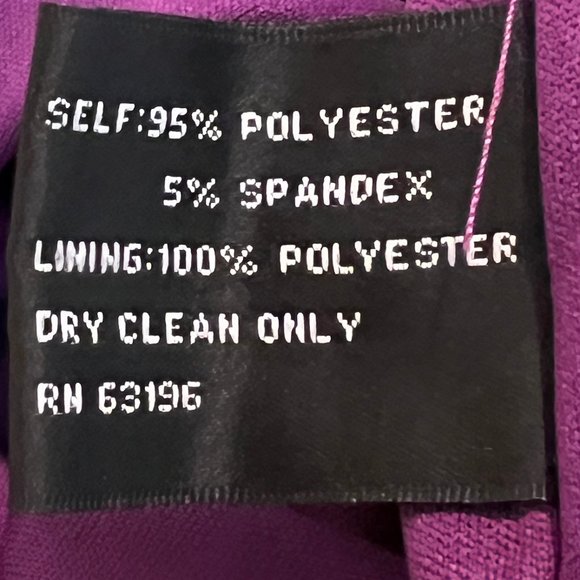 Elegant & Classic! Suzi Chin Purple Draped Body Conscious Dress Size 6 - Picture 9 of 11